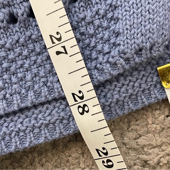 ANDREA JOVINE Periwinkle 3/4 Sleeve Scoop Neck Knit Sweater Size Medium - Picture 4 of 8